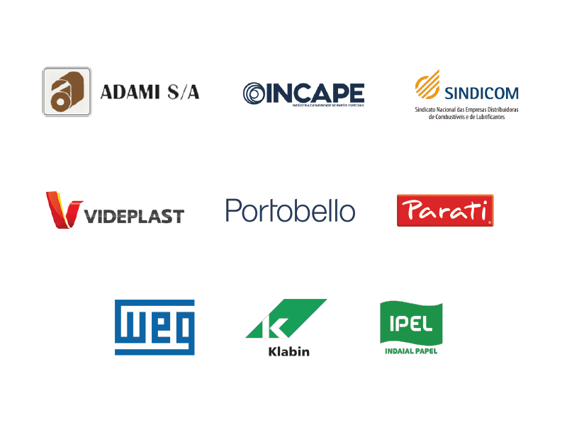 Logos de empresas já atendidas pelo programa