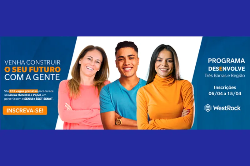 Em parceria com o SENAI, WestRock lança formação gratuita nas áreas Florestal e Papel