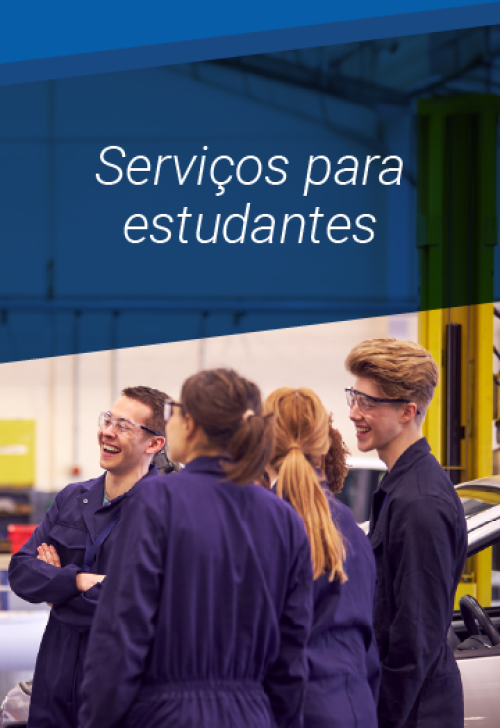Serviços para estudantes.